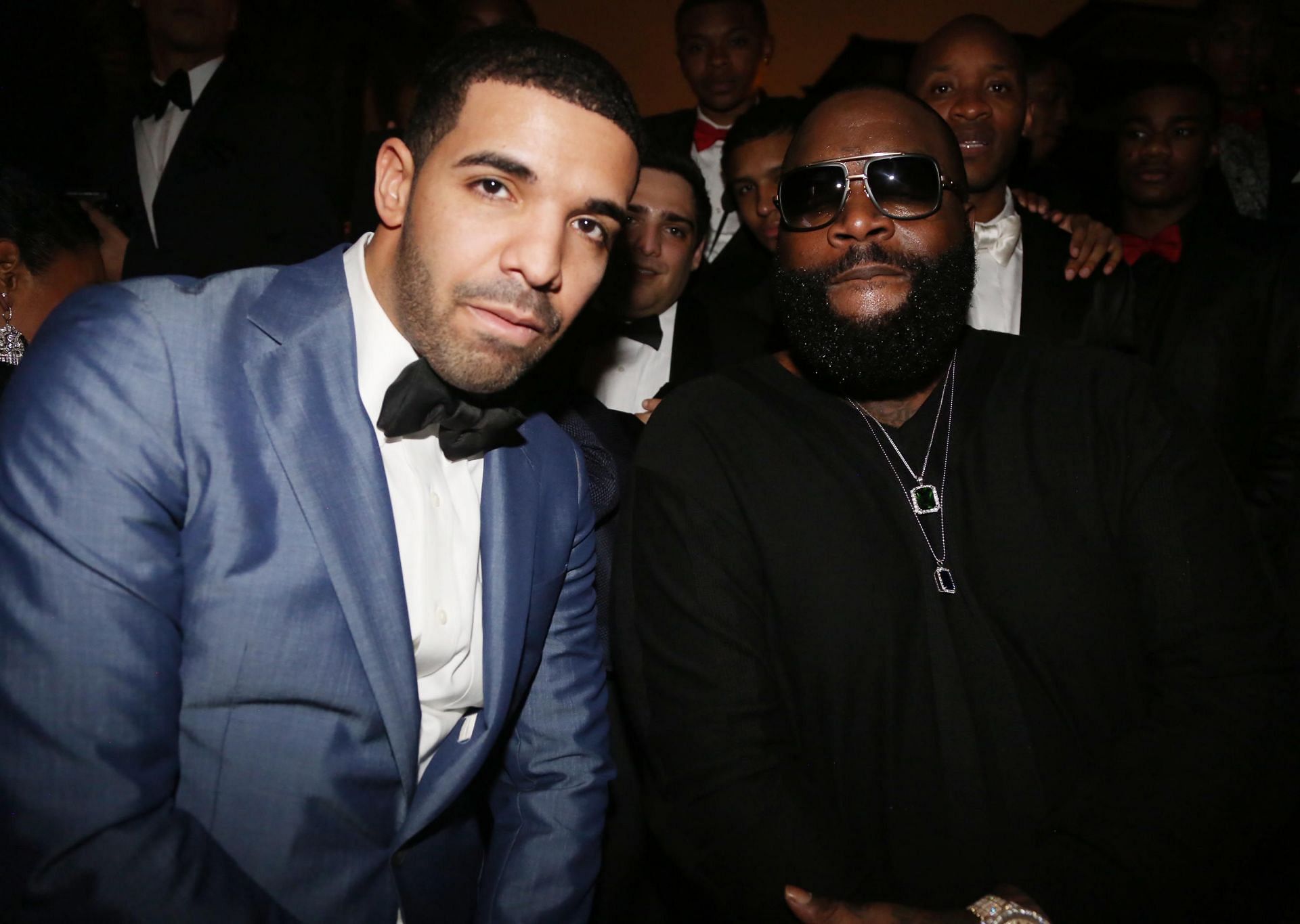 Drake and Rick Ross attending Sean Diddy Combs' Ciroc the New Year's Eve Party - (Image via Getty)